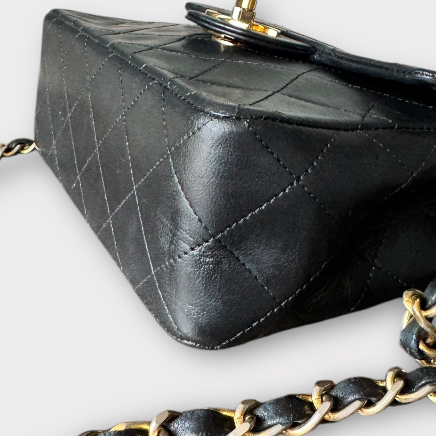 Chanel Single Flap Bag Black with 24k plated gold hardware