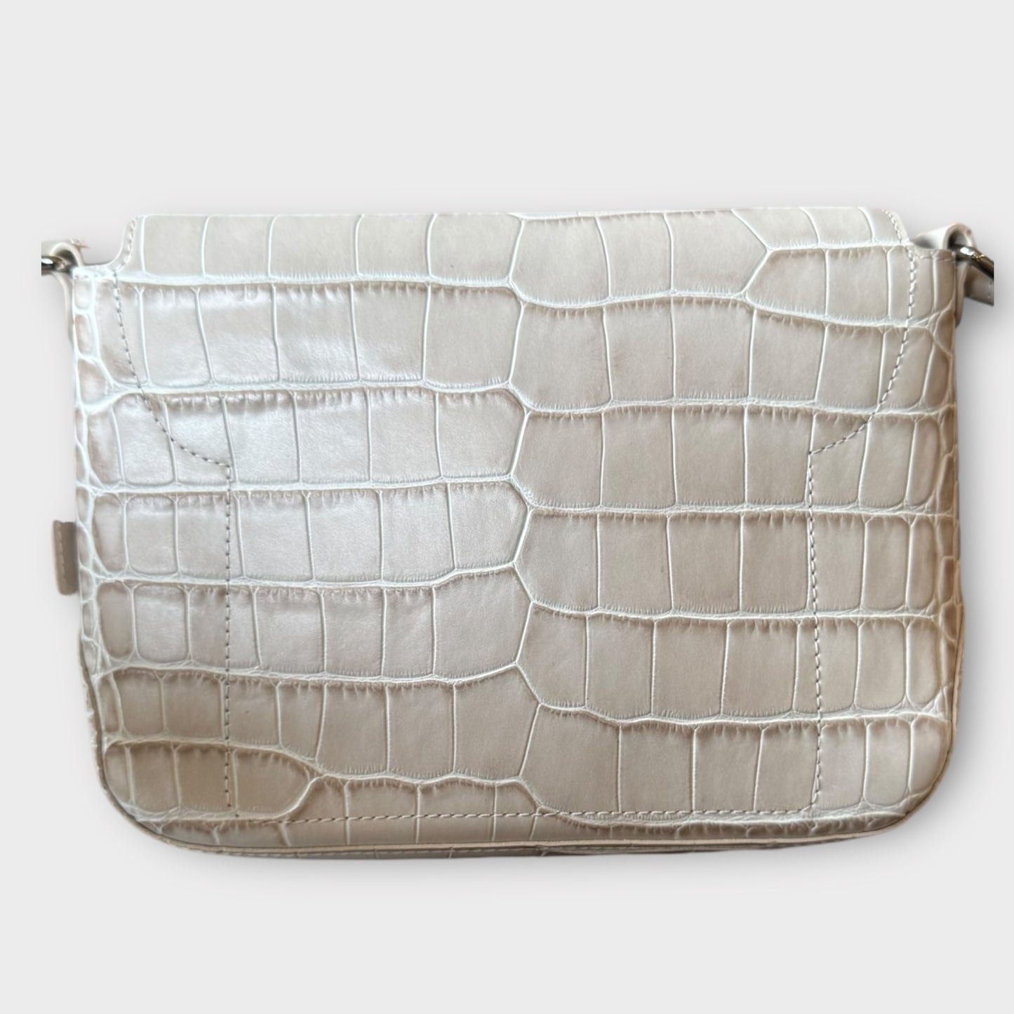 LONGCHAMP "Le Roseau" hellbeige Reptilmuster Ledertasche Crossbody Schultertasche