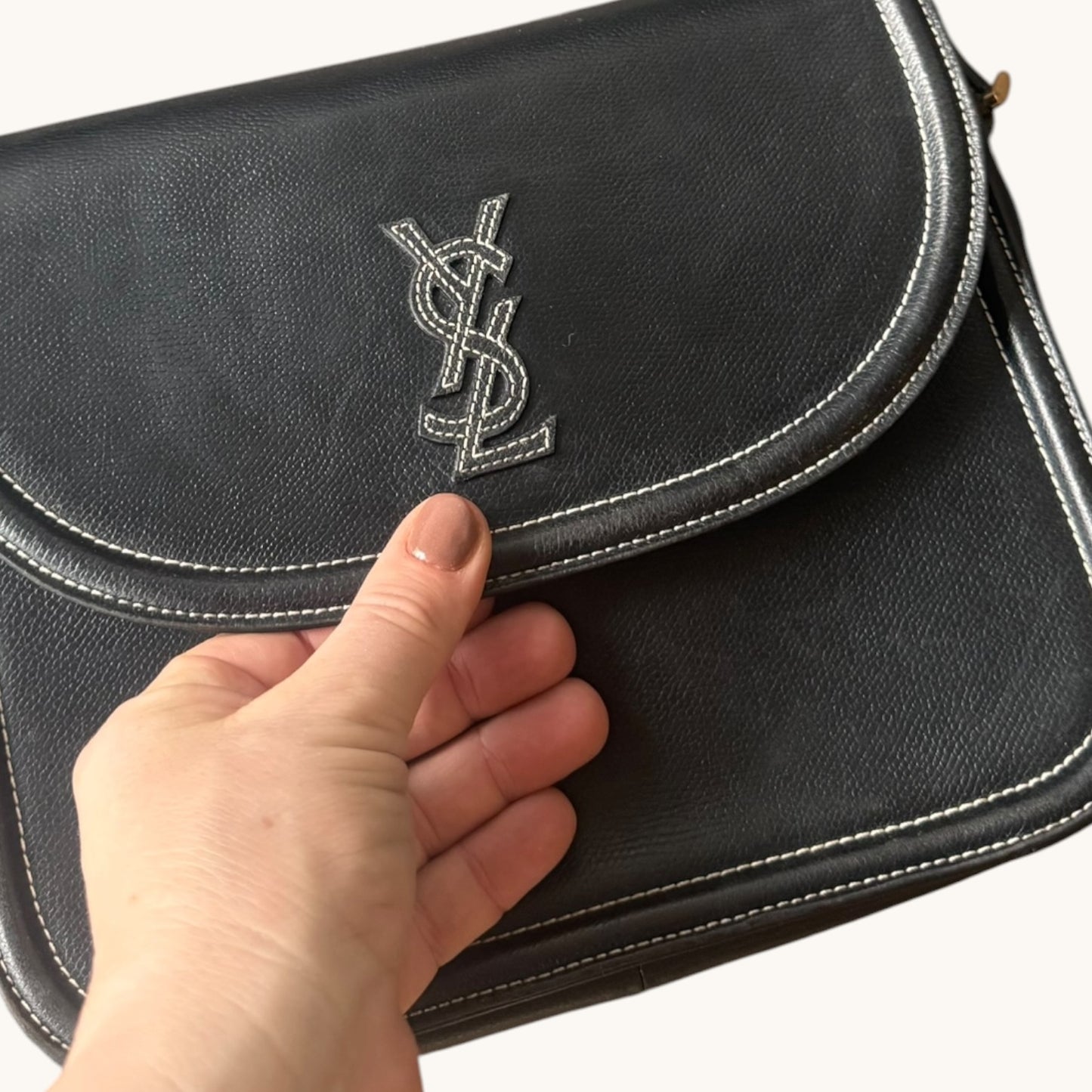 YVES SAINT LAURENT Vintage Black Leather Bag