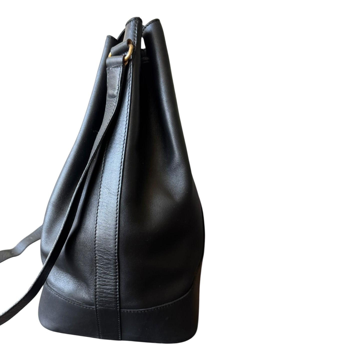 BALLY Vintage Handtasche (Beuteltasche/bucket bag) aus schwarzem Glattleder