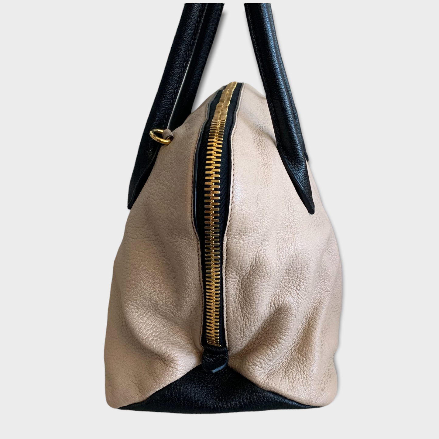 MIU MIU Bowling Bag beige/black Leder 2 Colors