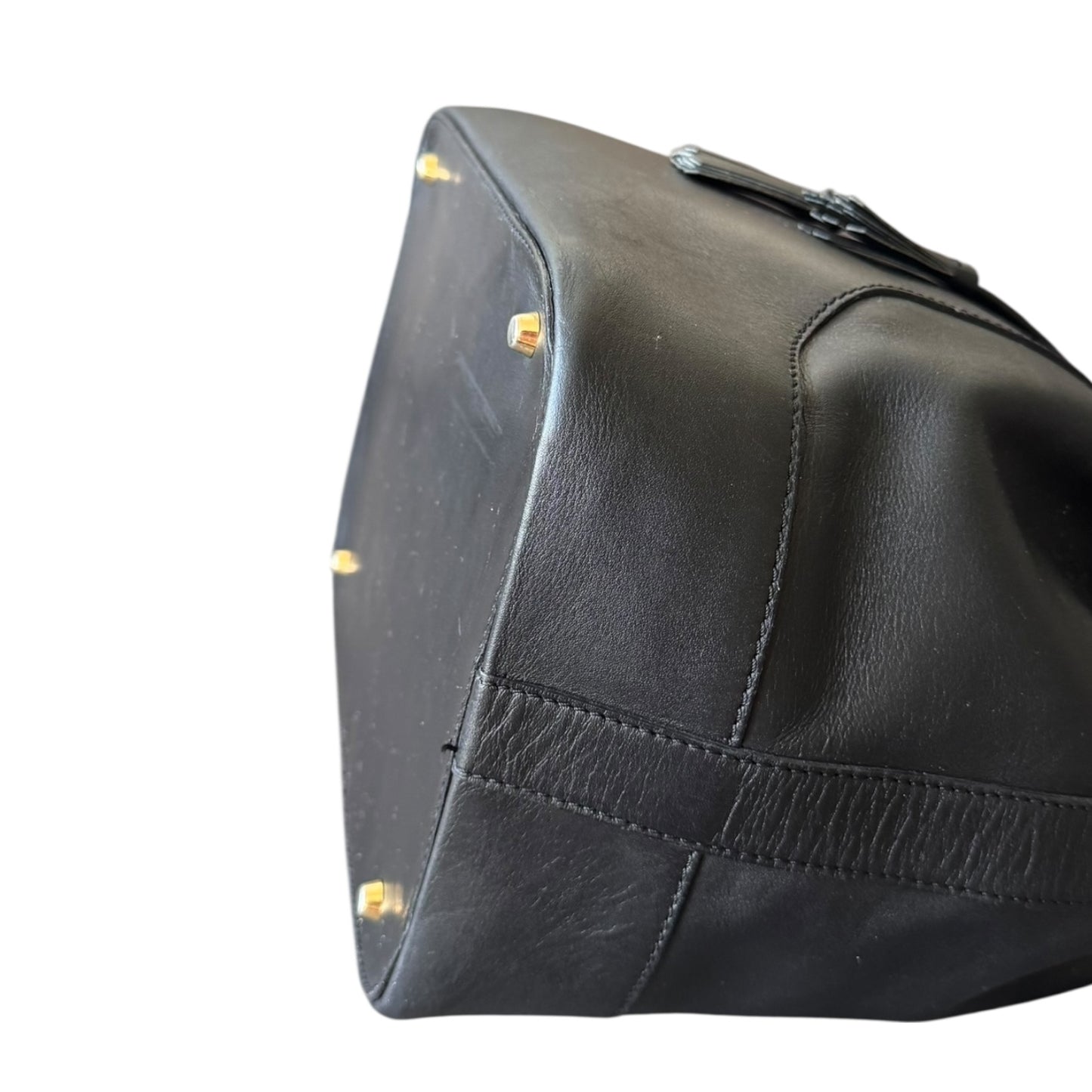 BALLY Vintage Handtasche (Beuteltasche/bucket bag) aus schwarzem Glattleder