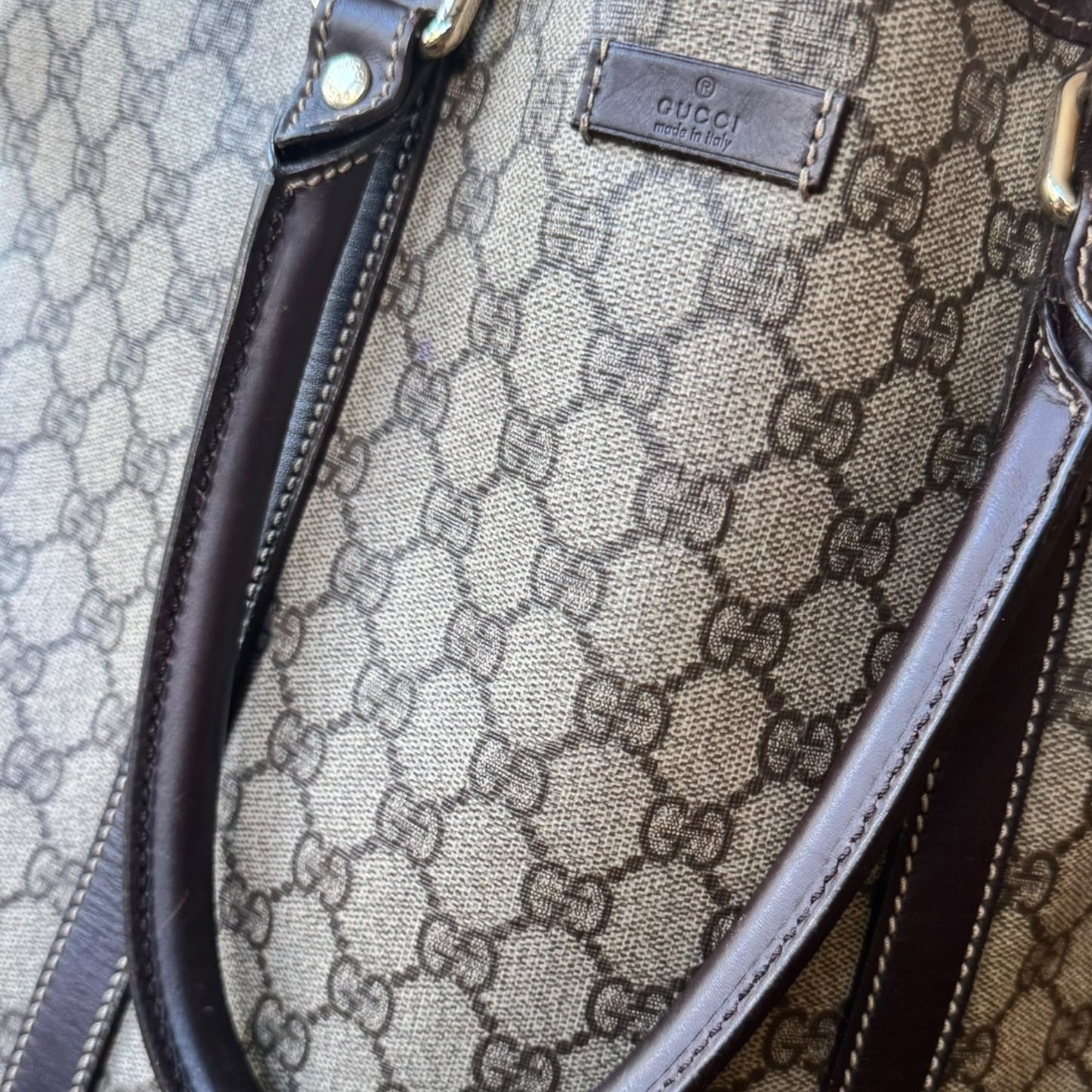 GUCCI Cabas Guccissima Beige/Marron