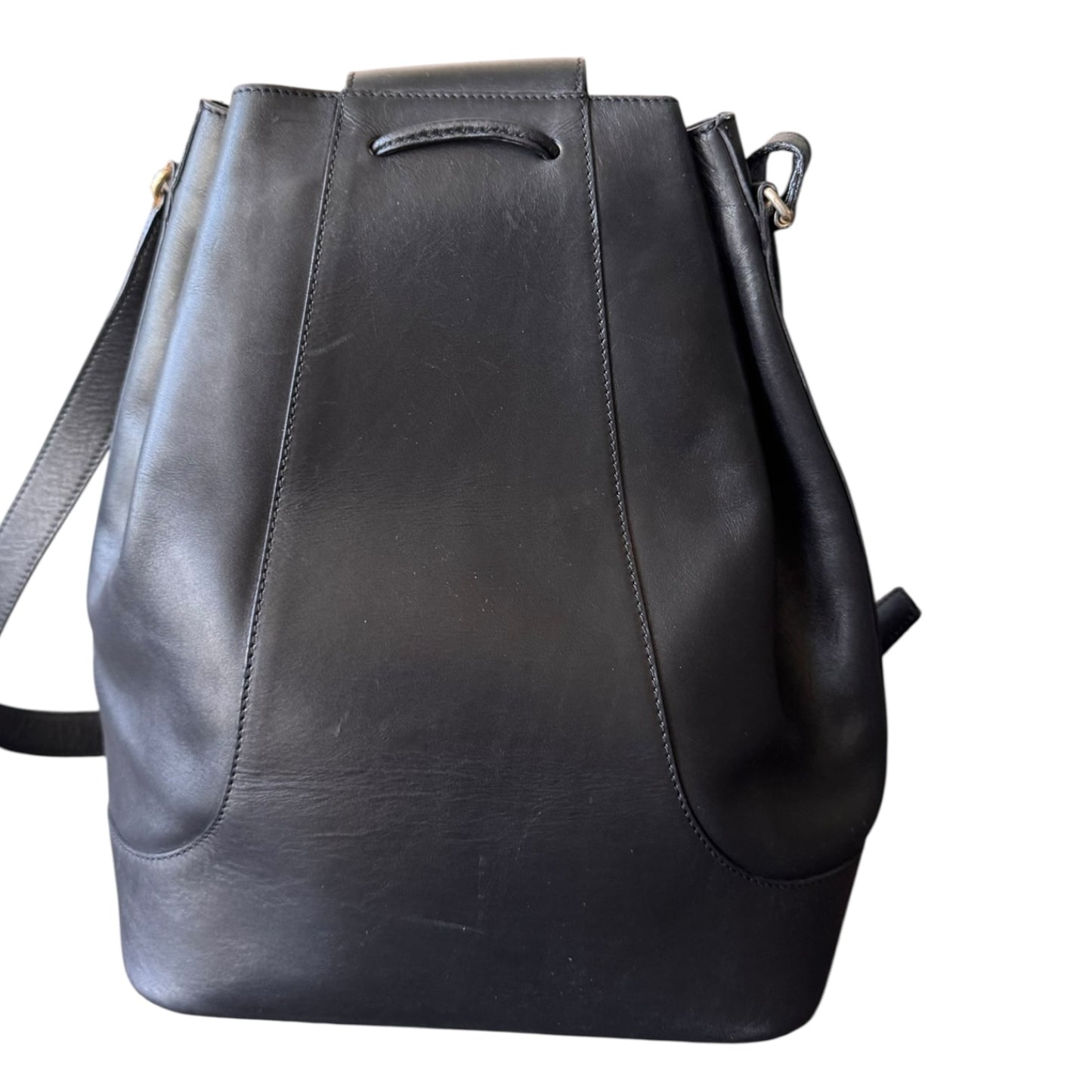 BALLY Vintage Handtasche (Beuteltasche/bucket bag) aus schwarzem Glattleder