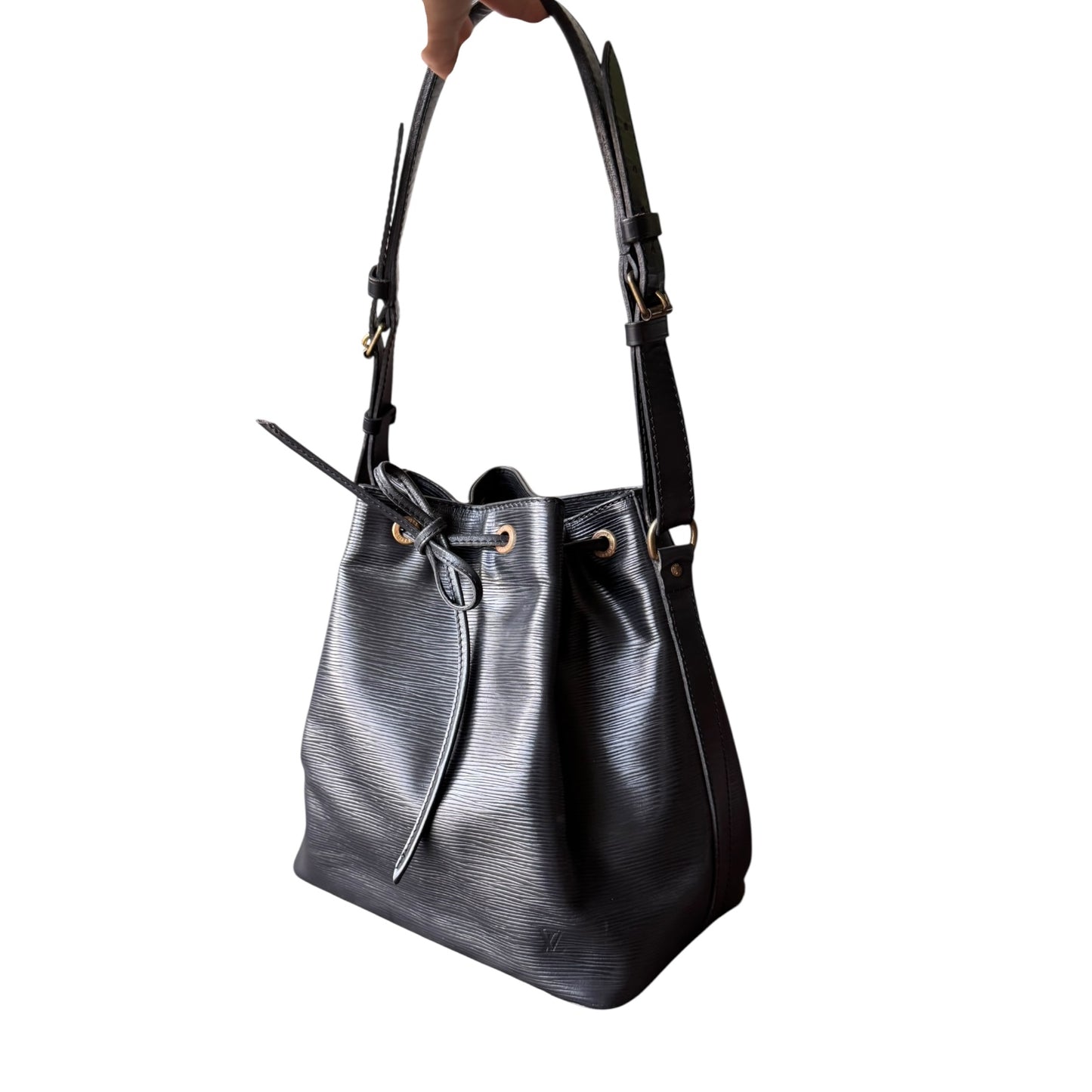 LOUIS VUITTON schwarze Petit Noé Schultertasche Handtasche Epi Leder