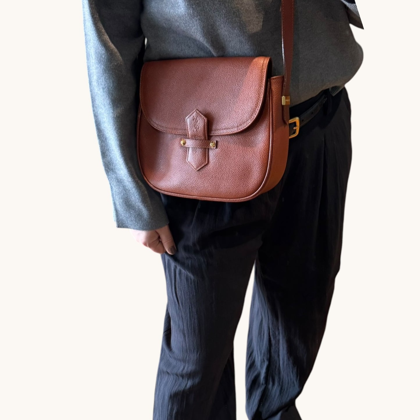YVES SAINT LAURENT Vintage Bag Brown Leather