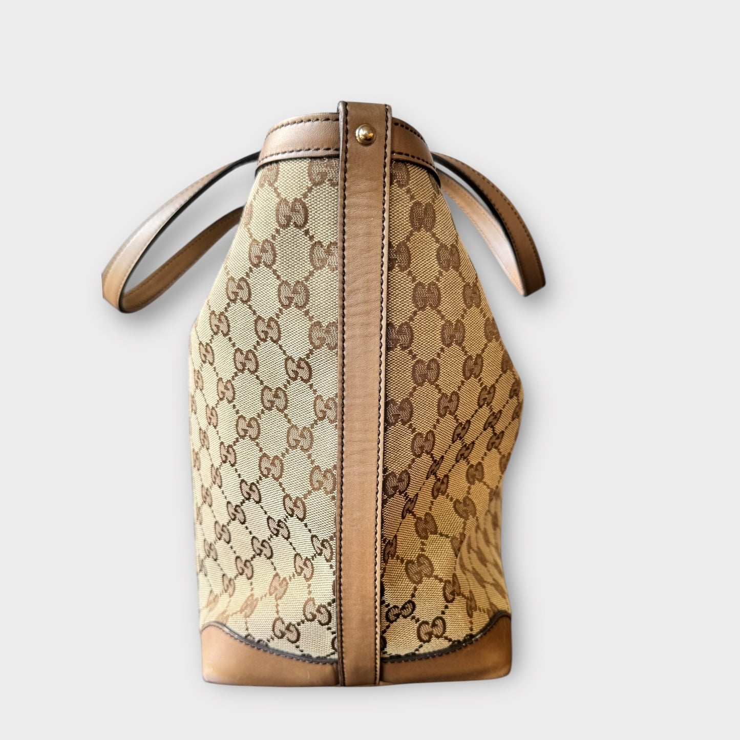 GUCCI Shopper Guccissima Beige/Brown mit Pochette aus Leder