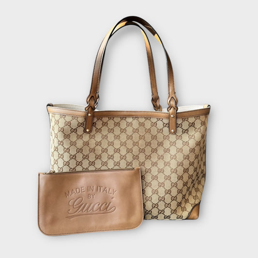 GUCCI Cabas Guccissima Beige/Marron