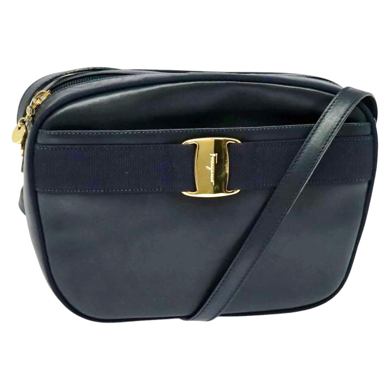 SALVATORE FERRAGAMO Vintage Crossbodytasche Dunkelblau