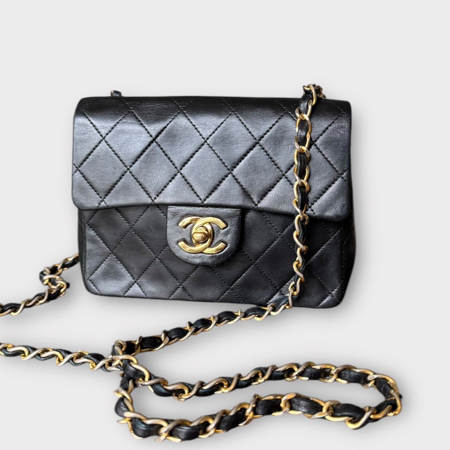 Chanel Single Flap Bag Black with 24k plated gold hardware