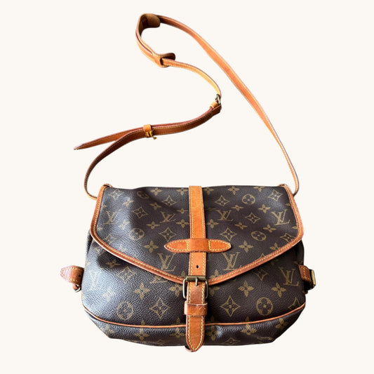 LOUIS VUITTON Saumur 30 Monogramm Handtasche Schultertasche Crossbodytasche