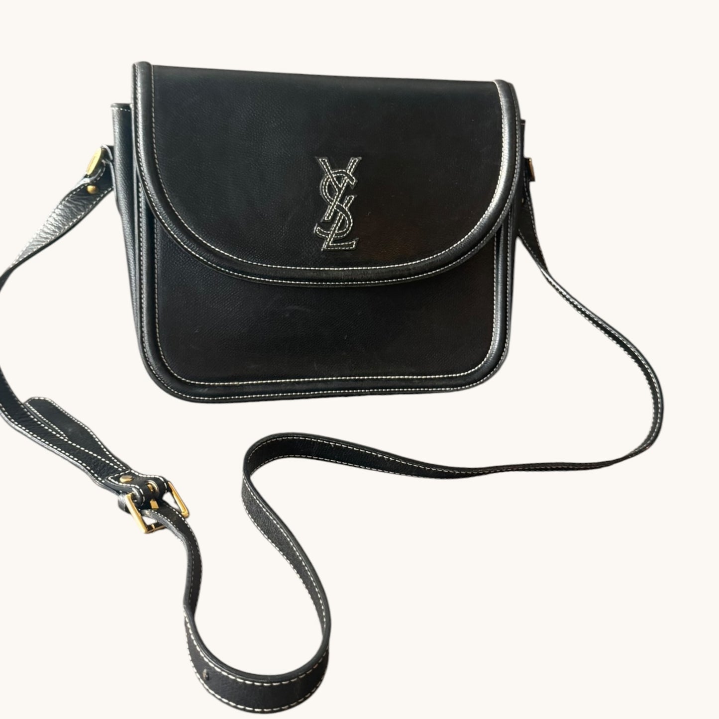 YVES SAINT LAURENT Vintage Black Leather Bag