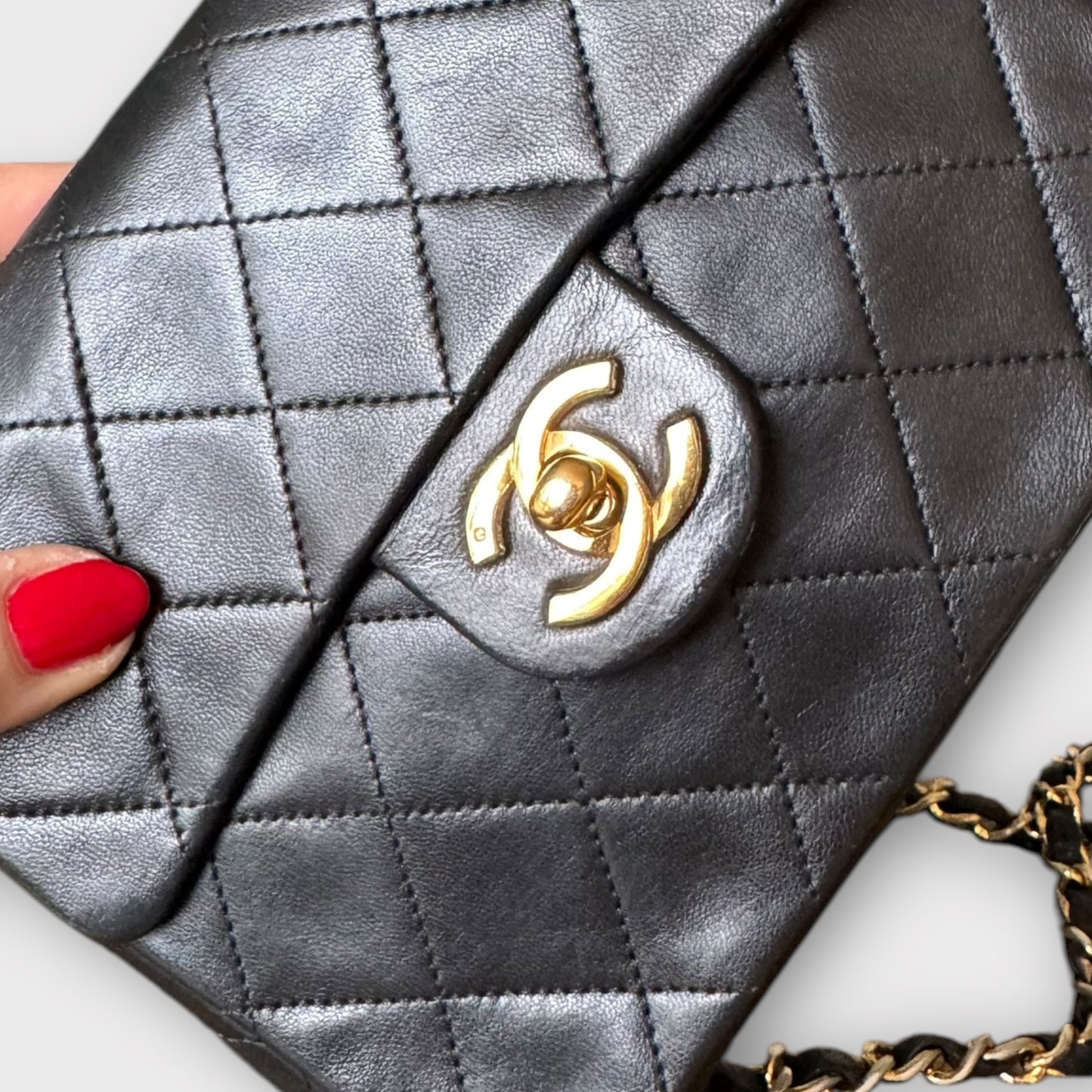 Chanel Single Flap Bag Black with 24k plated gold hardware