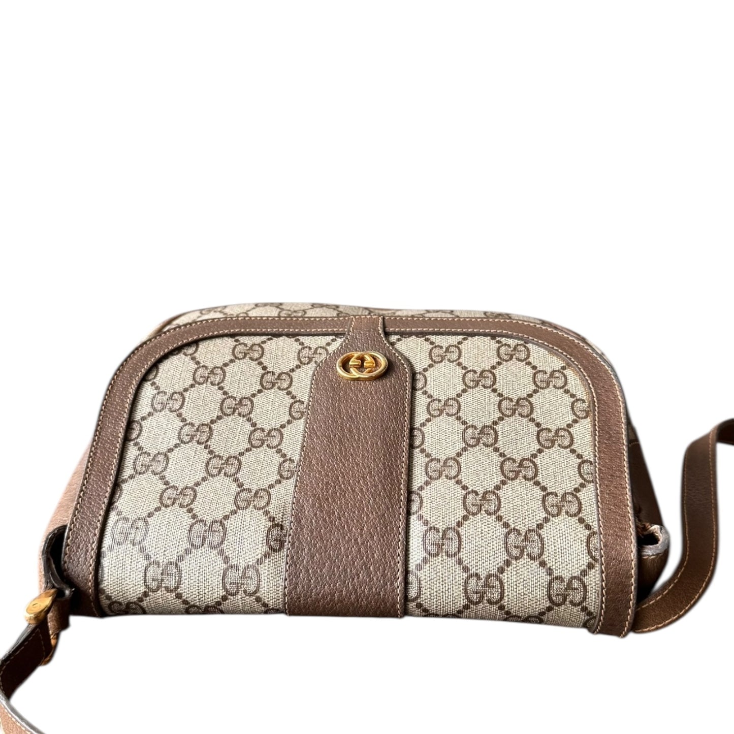 GUCCI Vintage Crossbodybag Schultertasche Guccissima beige/braun