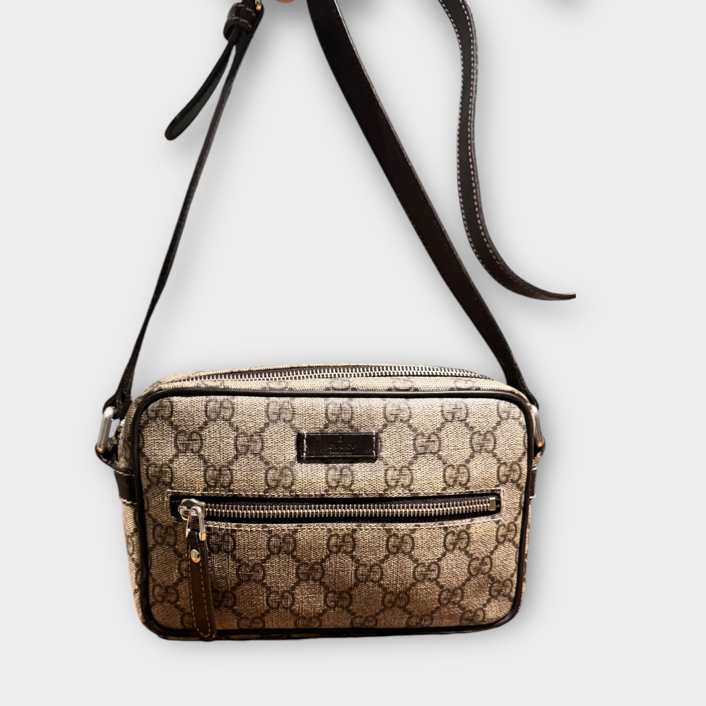 GUCCI sac bandoulière Guccissima beige/marron