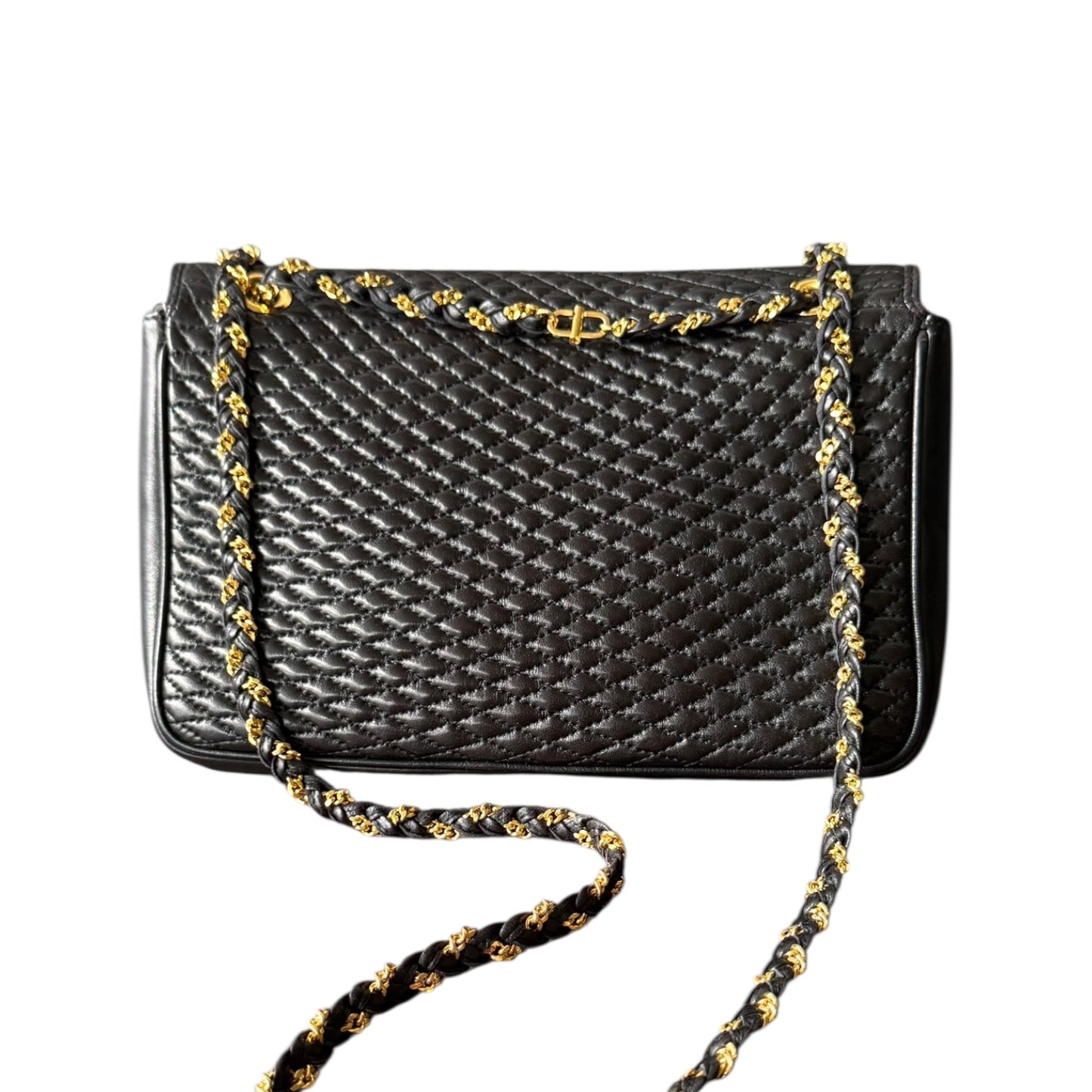 BALLY Vintage Crossbodytasche Schwarz Double Flap