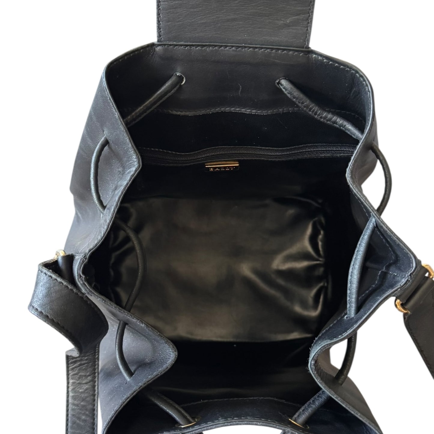 BALLY Vintage Handtasche (Beuteltasche/bucket bag) aus schwarzem Glattleder
