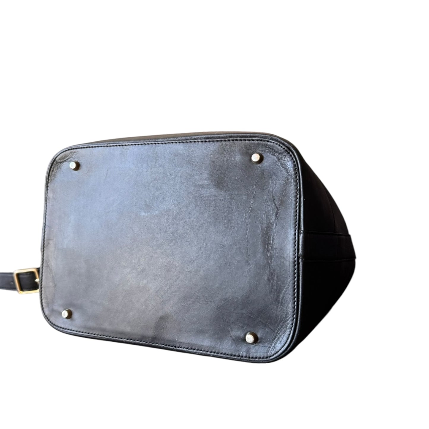 BALLY Vintage Handtasche (Beuteltasche/bucket bag) aus schwarzem Glattleder