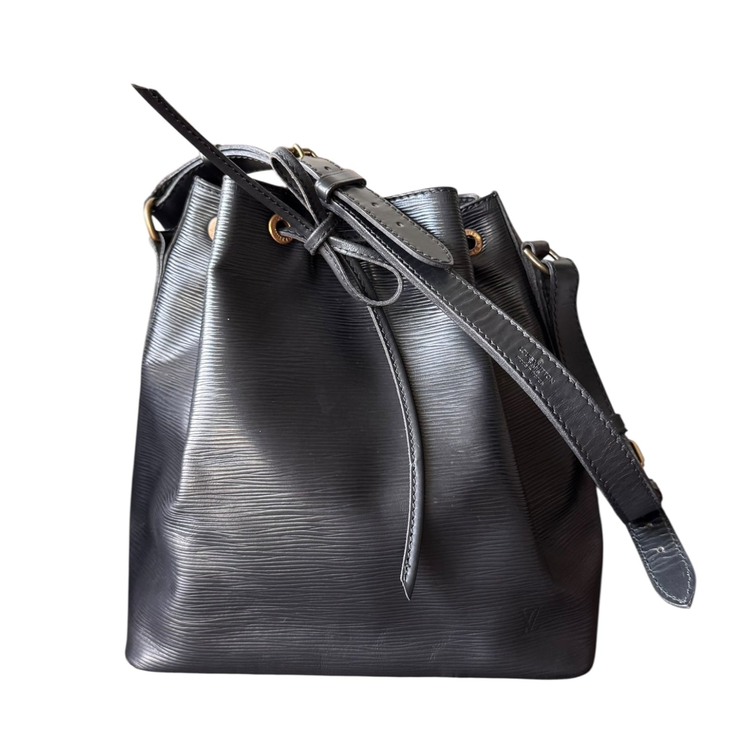 LOUIS VUITTON schwarze Petit Noé Schultertasche Handtasche Epi Leder