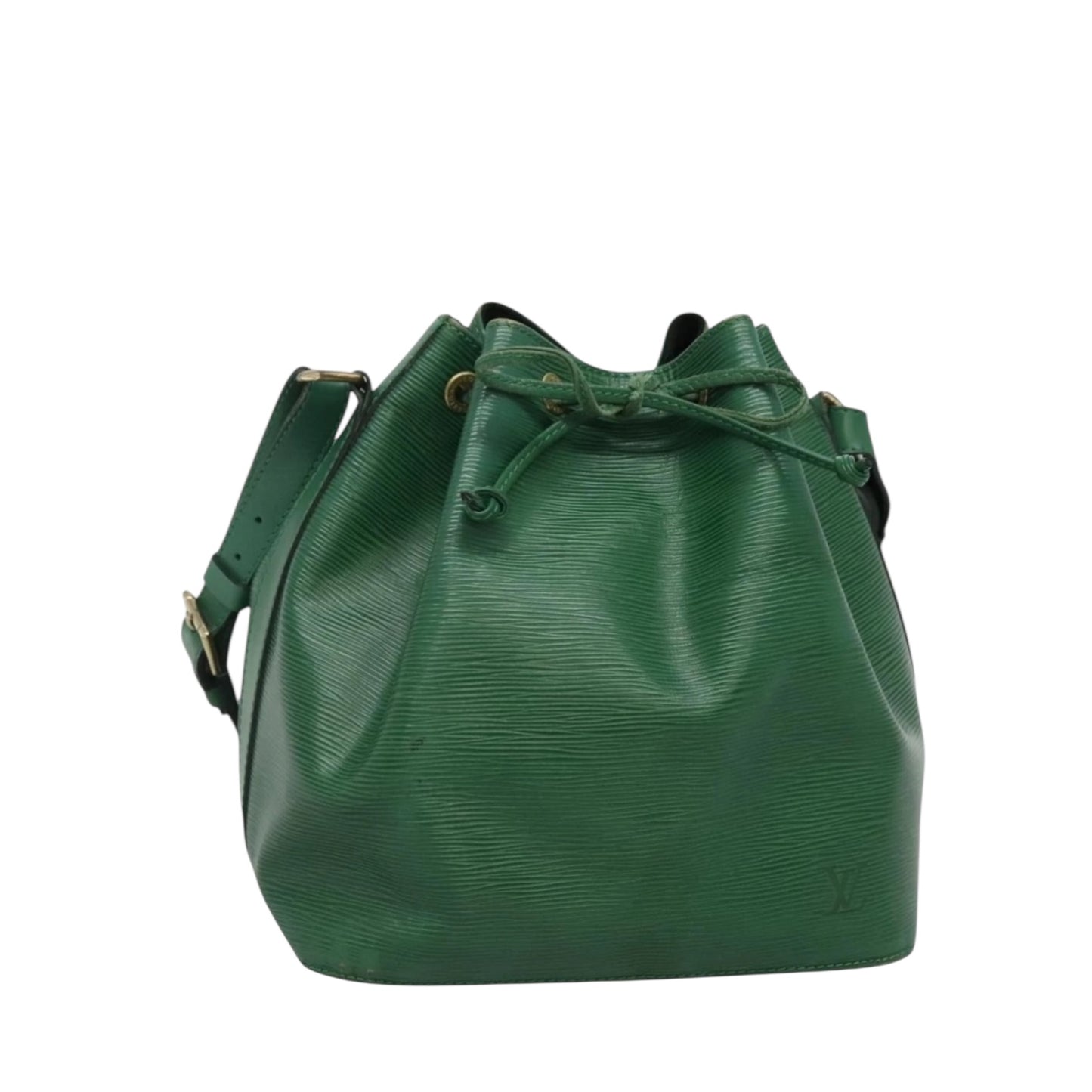 LOUIS VUITTON Petit Noé Epileder Grün Goldhardware