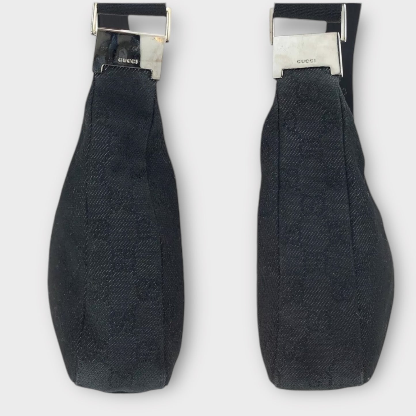 GUCCI Bandoulière/Sac à bandoulière Textile Argent Matériel Noir