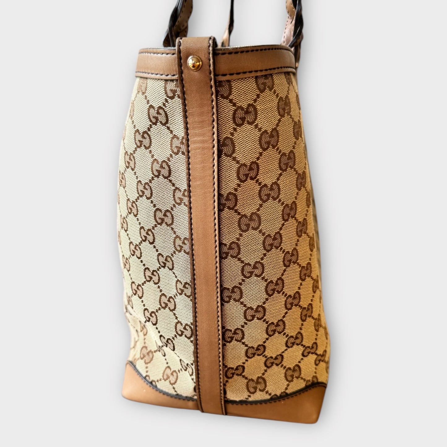 GUCCI Shopper Guccissima Beige/Brown mit Pochette aus Leder