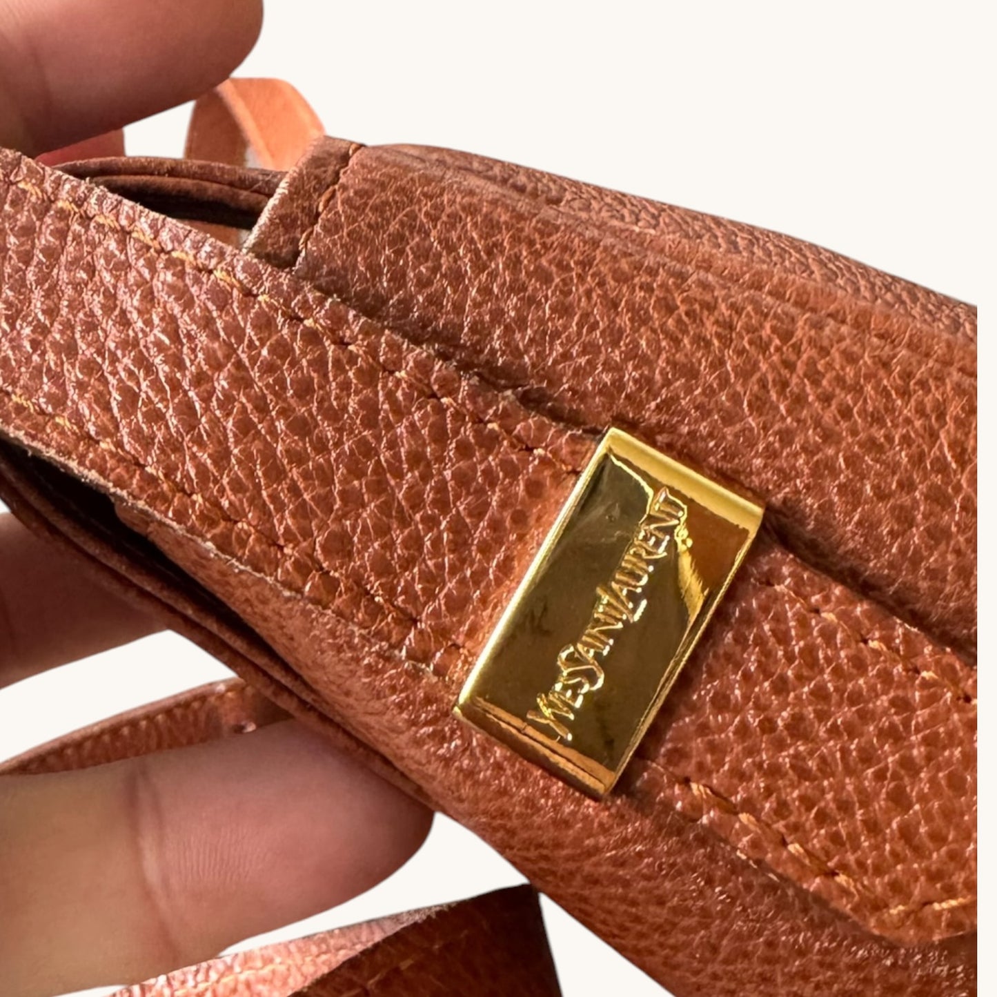YVES SAINT LAURENT Vintage Bag Brown Leather