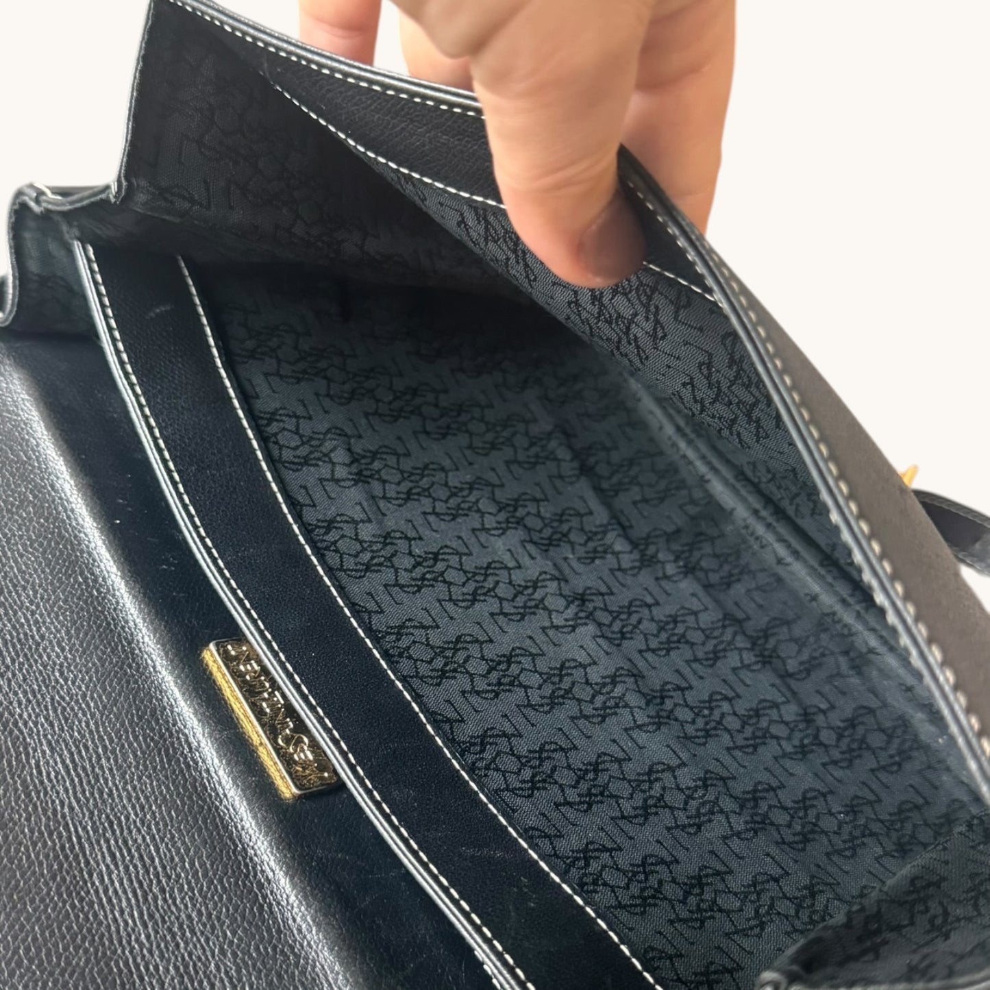 YVES SAINT LAURENT Vintage Black Leather Bag