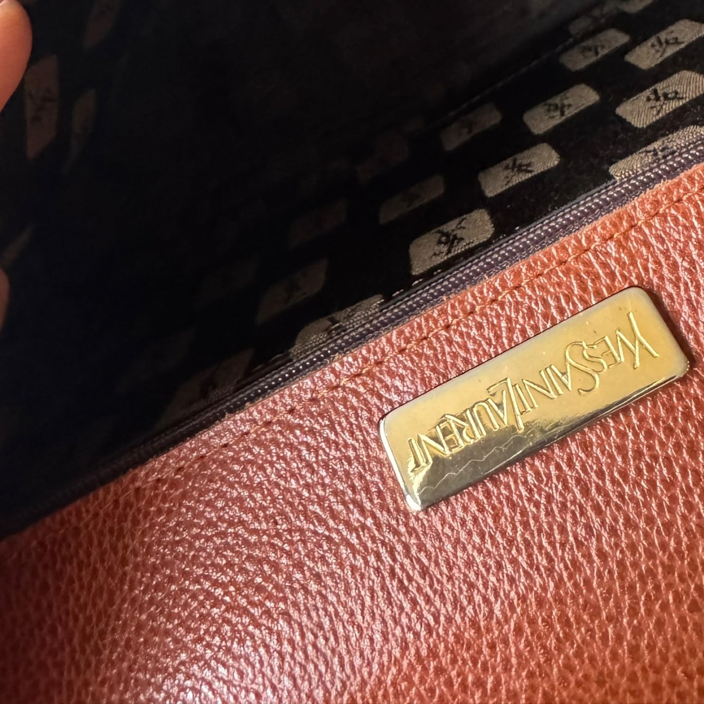YVES SAINT LAURENT Vintage Bag Brown Leather