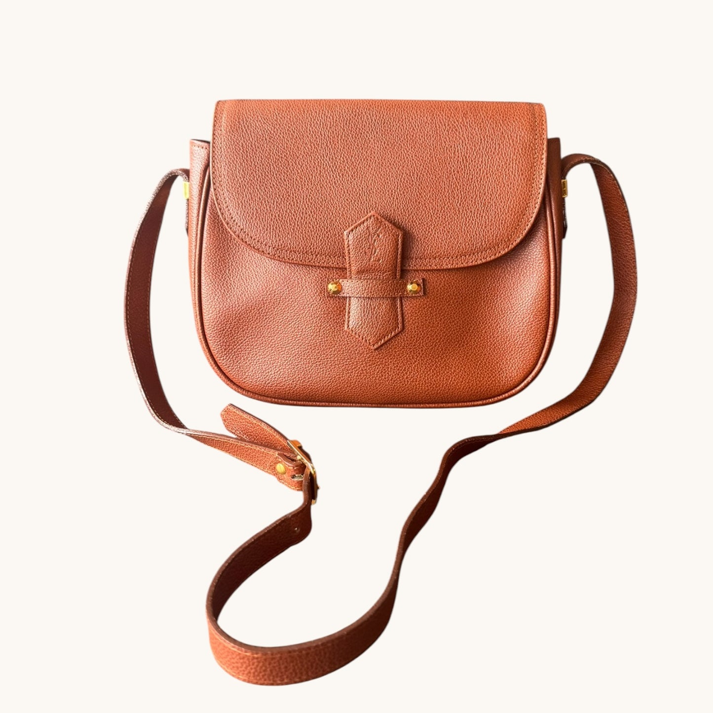 YVES SAINT LAURENT Vintage Bag Brown Leather