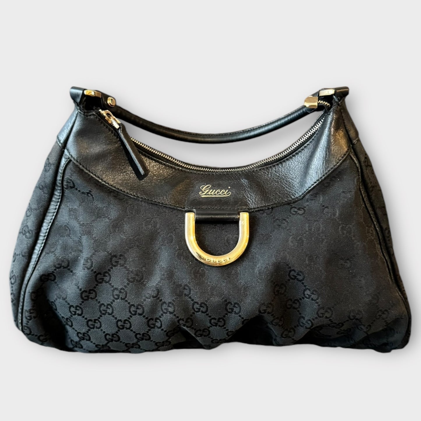 GUCCI sac à main sac bandoulière noir matériel doré