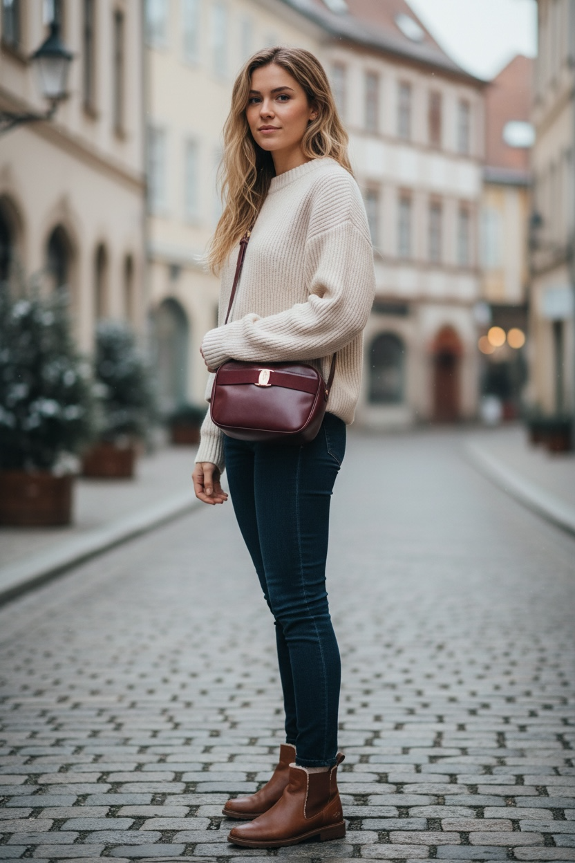 SALVATORE FERRAGAMO Vintage Crossbodytasche Maroon Braun