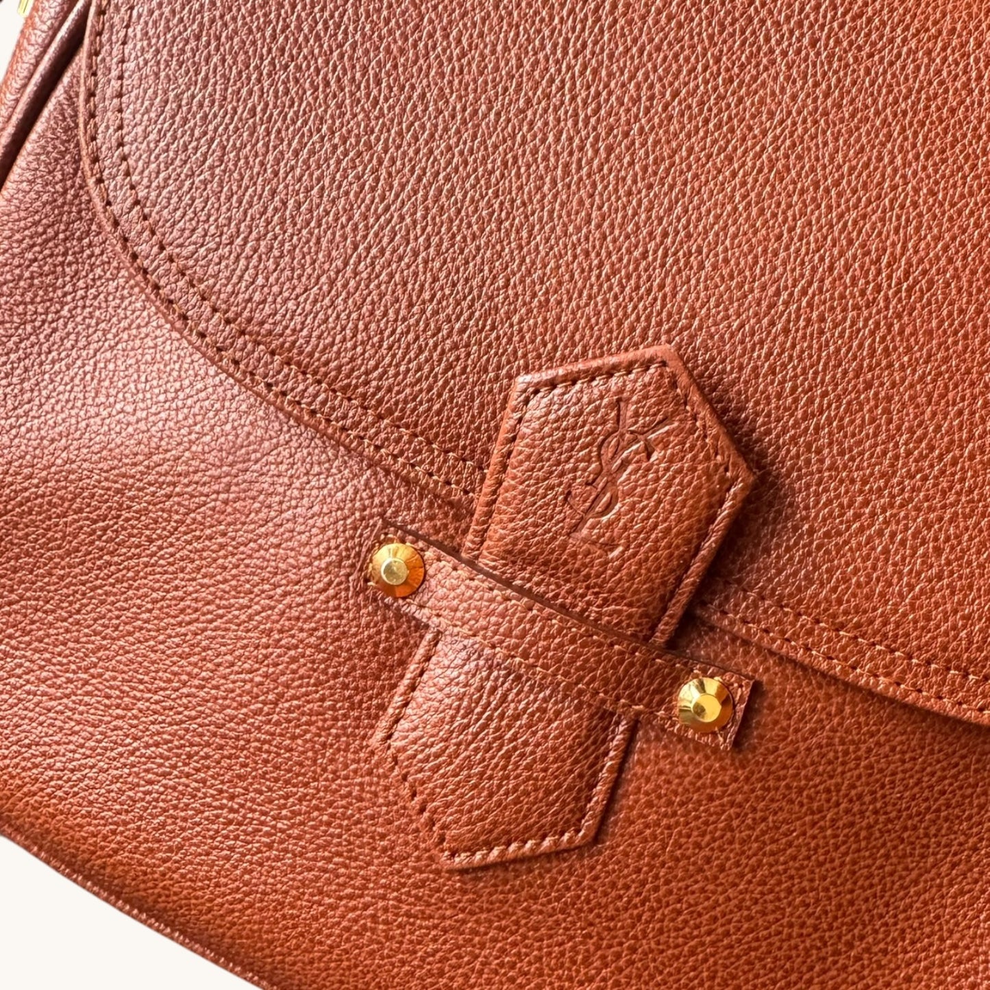 YVES SAINT LAURENT Vintage Bag Brown Leather