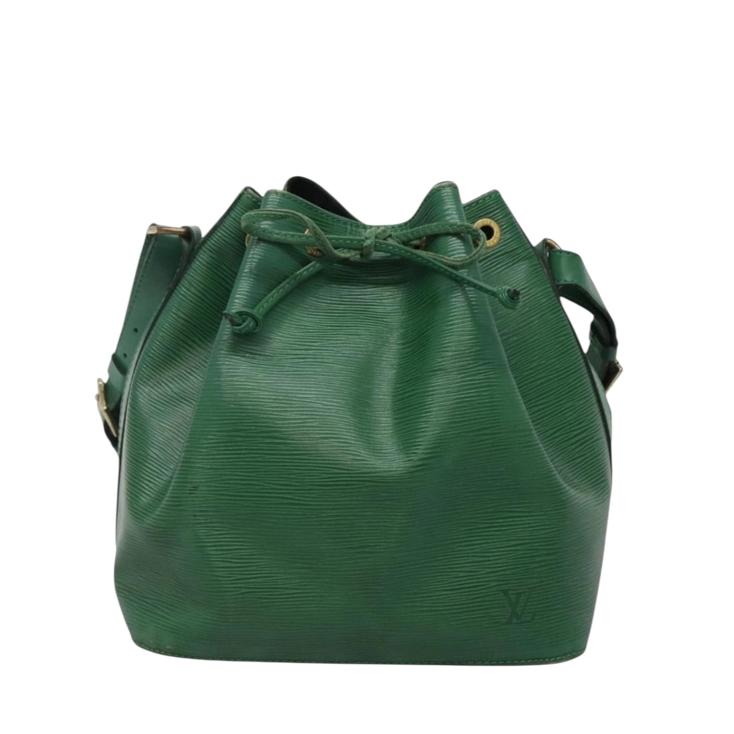 LOUIS VUITTON Petit Noé Epileder Grün Goldhardware