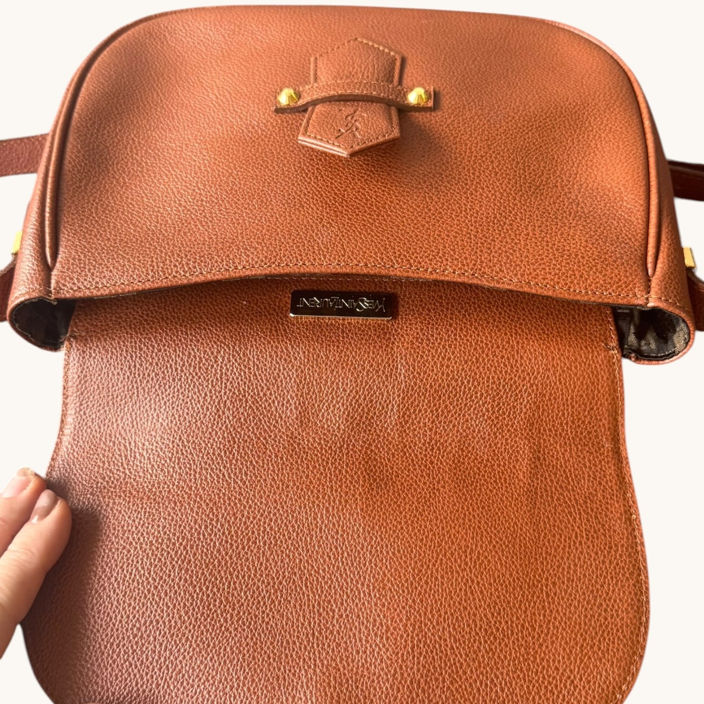 YVES SAINT LAURENT Vintage Bag Brown Leather