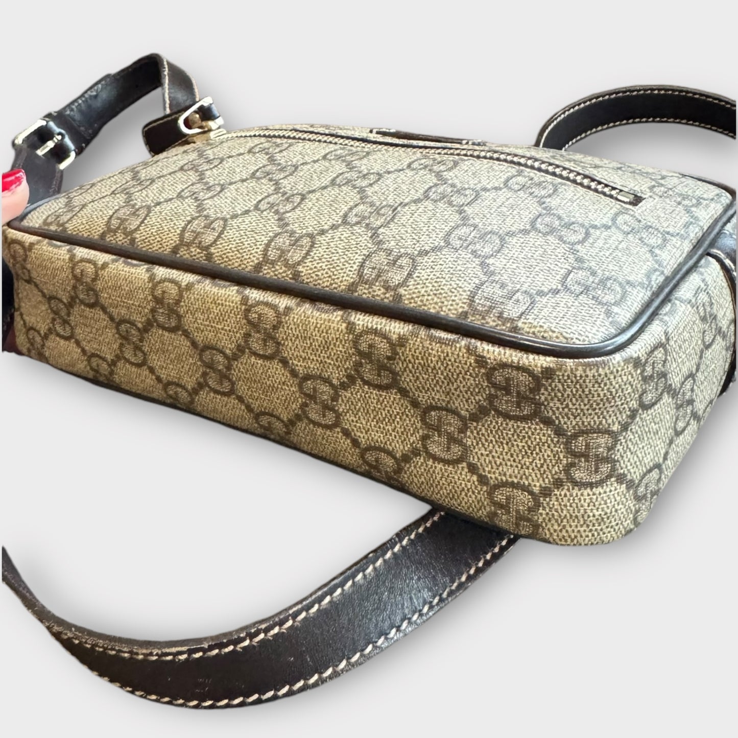 GUCCI crossbody bag Guccissima beige/brown