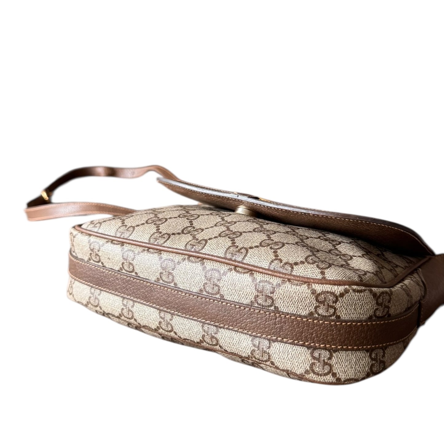 GUCCI Vintage Crossbodybag Schultertasche Guccissima beige/braun