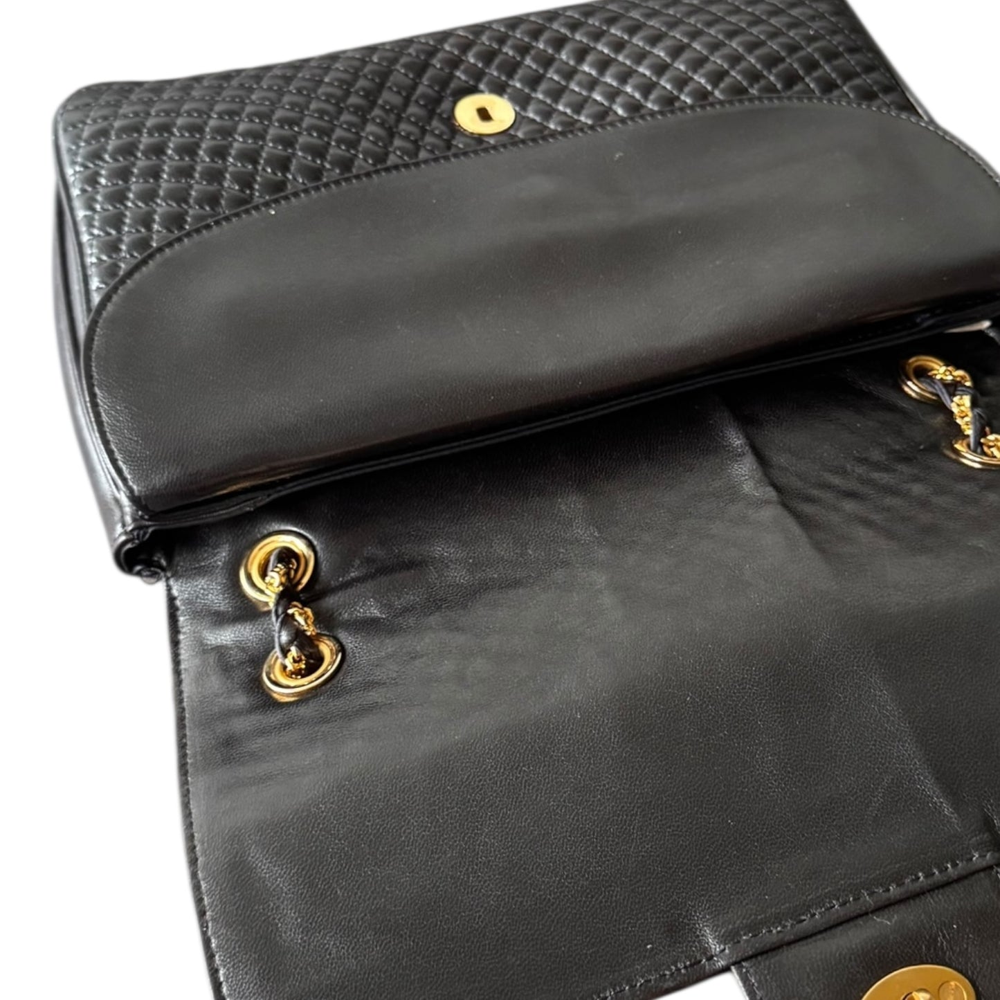 BALLY Vintage Crossbodytasche Schwarz Double Flap