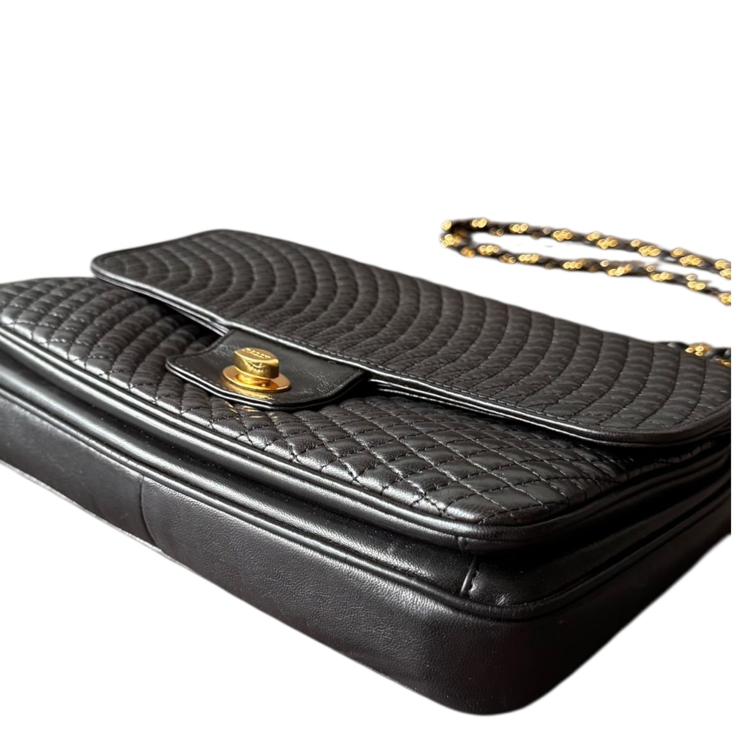 BALLY Vintage Crossbodytasche Schwarz Double Flap