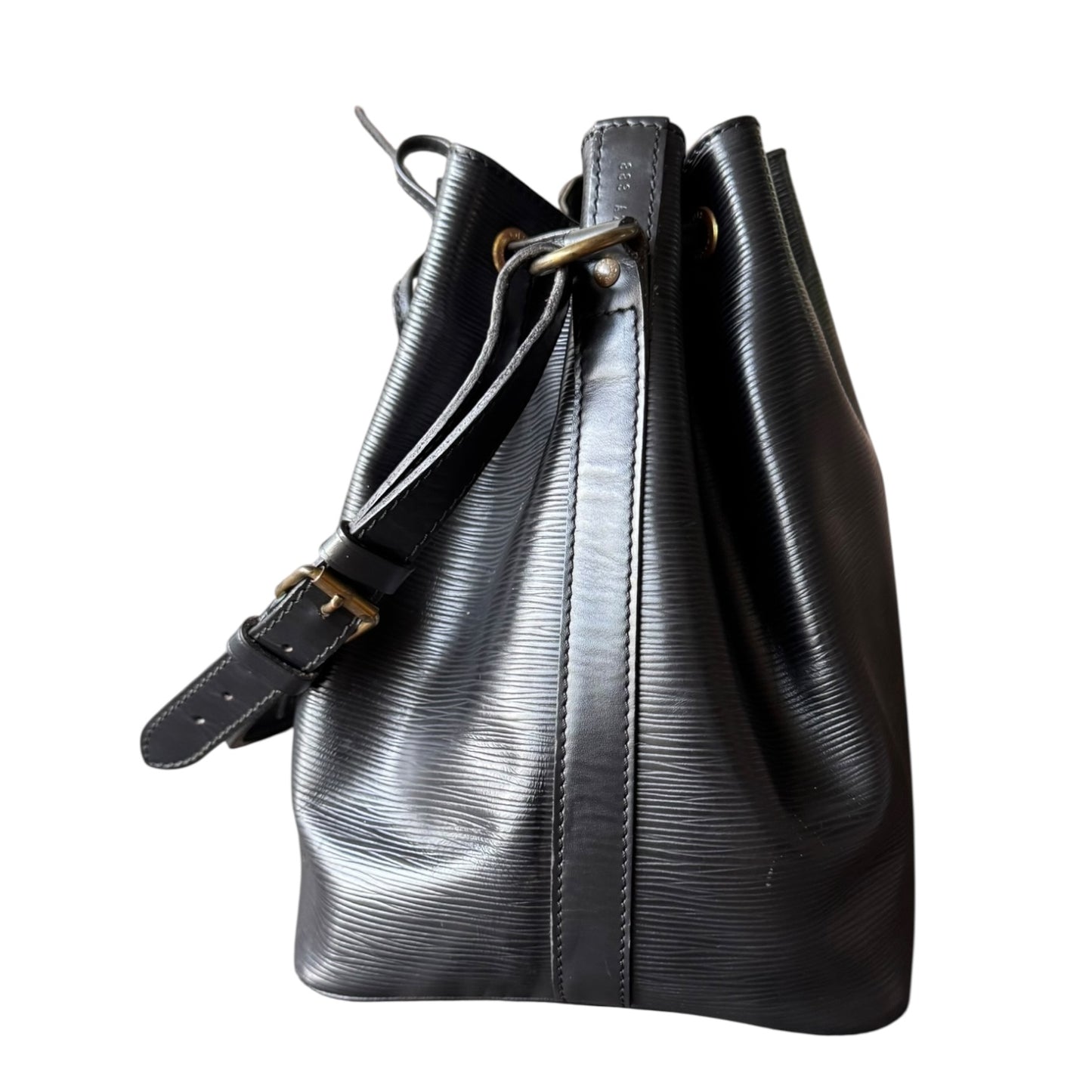 LOUIS VUITTON schwarze Petit Noé Schultertasche Handtasche Epi Leder