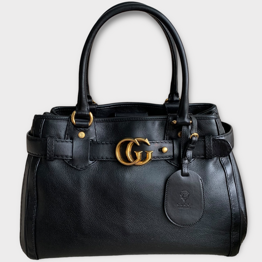 GUCCI Handtasche schwarz Leder