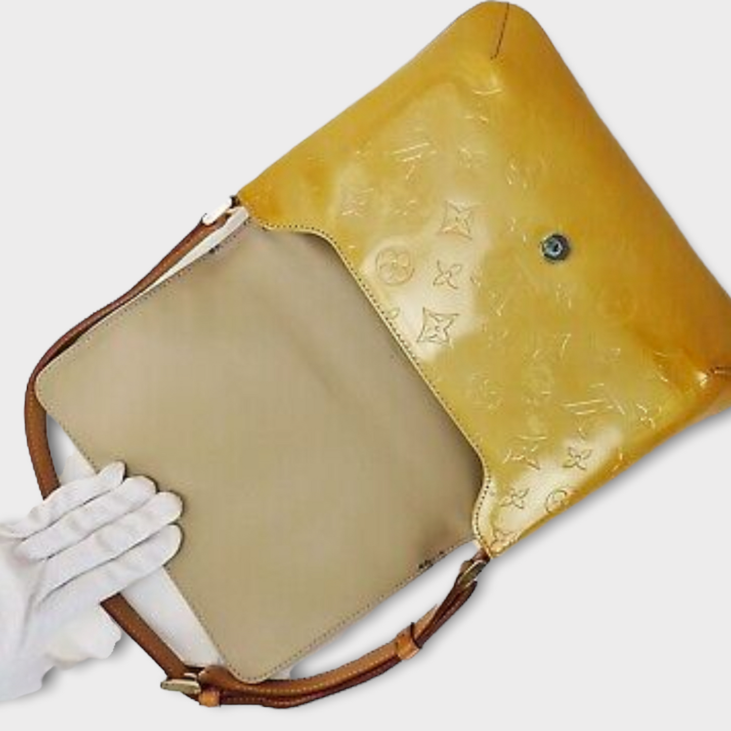 LOUIS VUITTON Sac Vernis jaune vintage