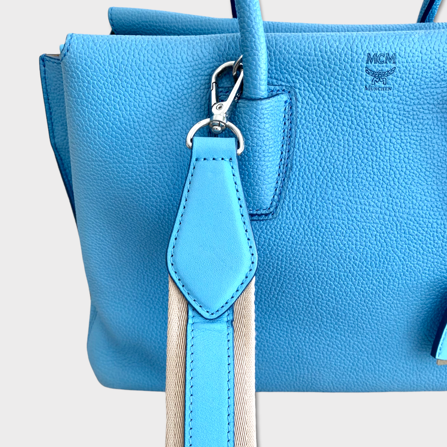 MCM model Milla leather skyblue