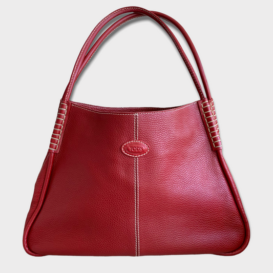 Sac à main/épaule TODS rouge en cuir