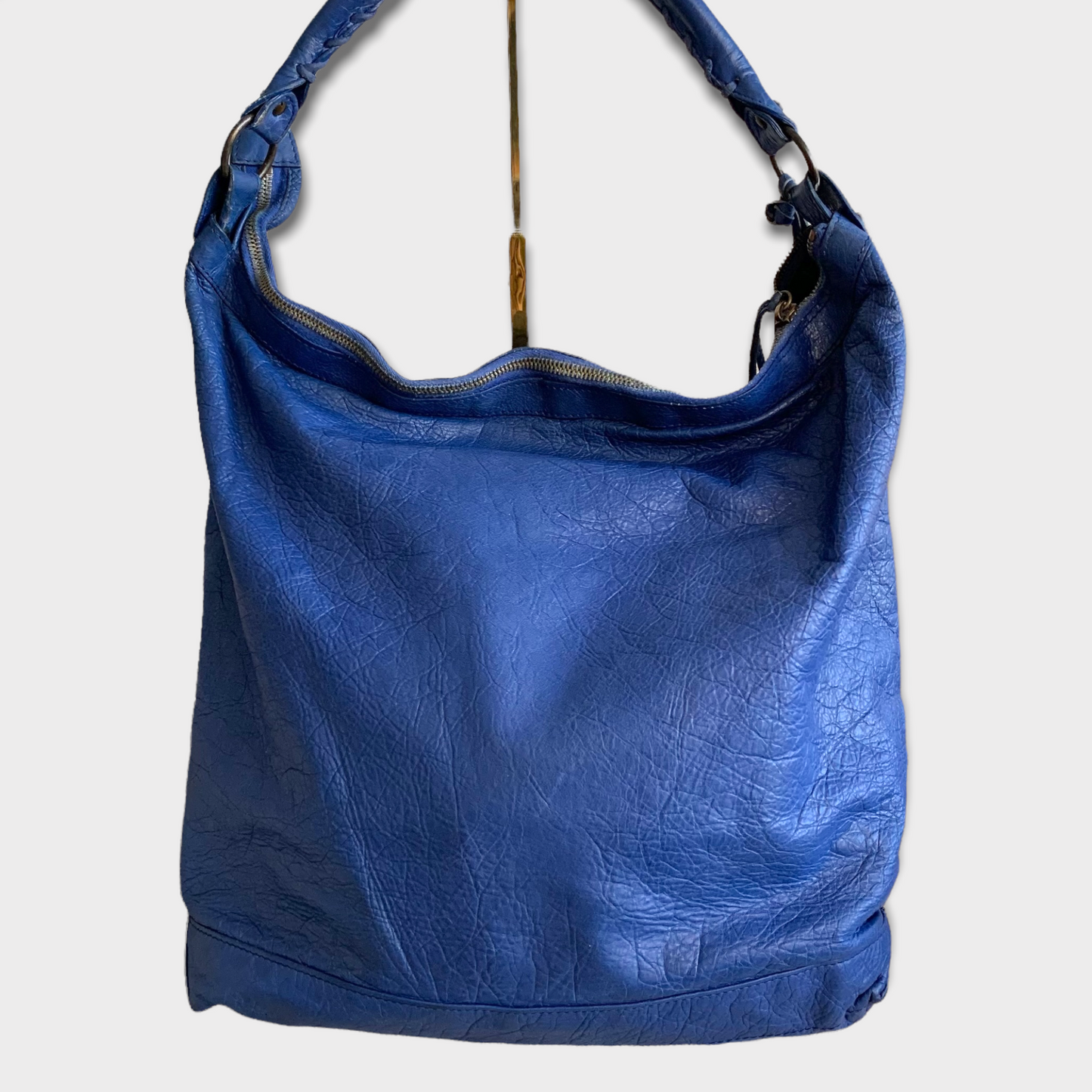 BALENCIAGA The City Blau Schultertasche Handtasche Leder