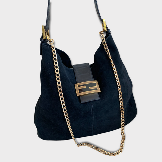 FENDI finest suede shoulder bag hobo