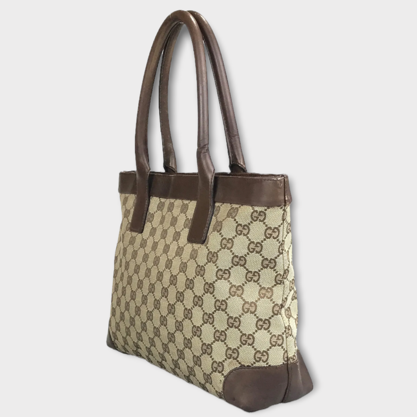 GUCCI small shopper handbag canvas leather