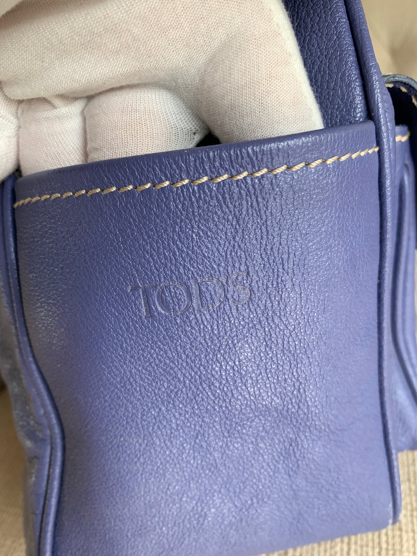 Tod's Bag Purple Leather Silver Hardware