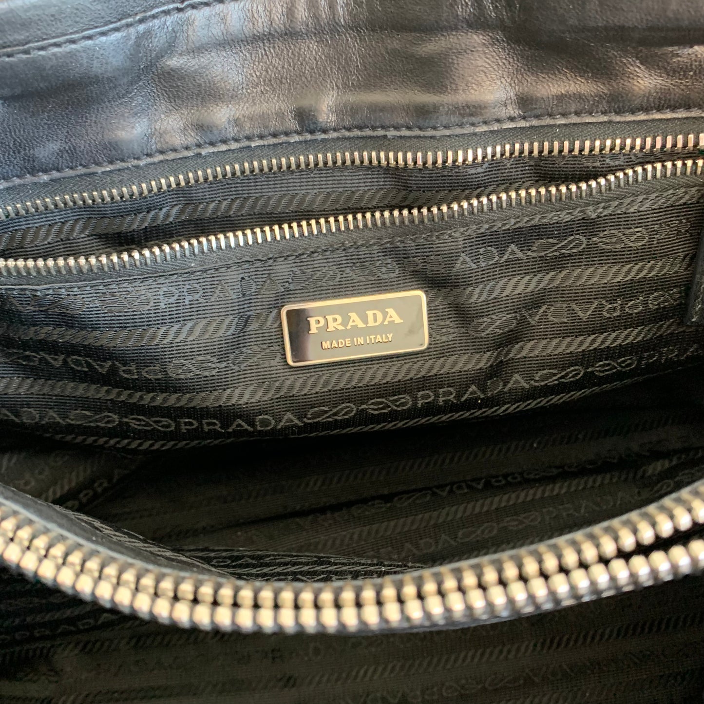 PRADA sac à main 2way bag cuir noir