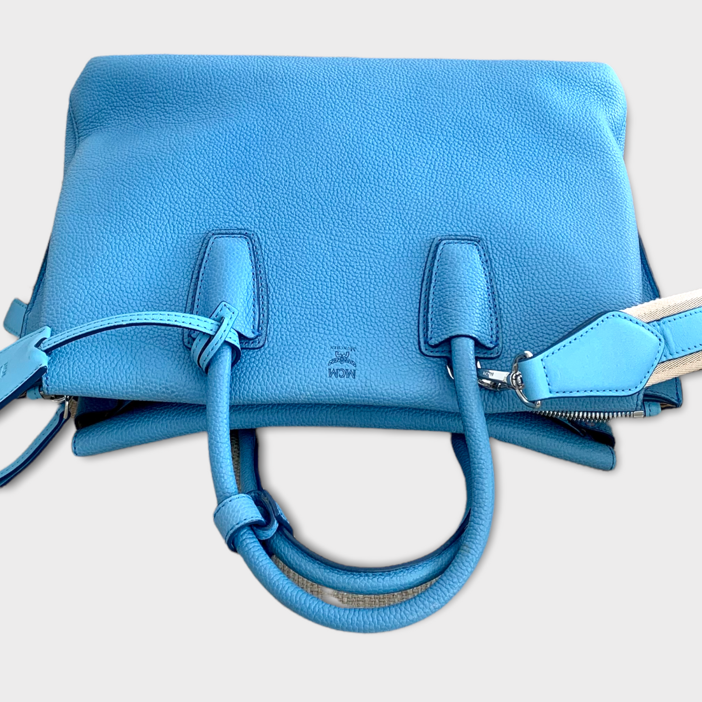 MCM model Milla leather skyblue